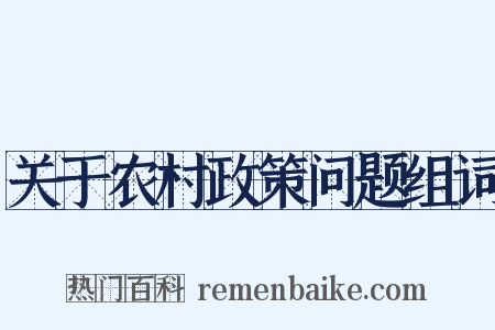 关于农村政策问题组词是什么意思的图片